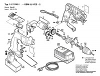 Bosch 0 601 938 6A0 Gbm 9,6 Ves-2 Cordless Drill 9.6 V / Eu Spare Parts